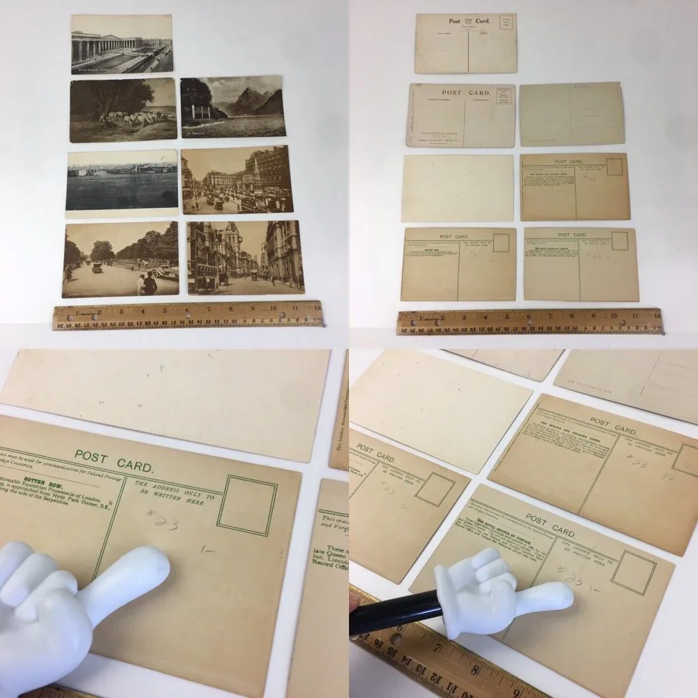 22 Vintage Random Black and White Sepia Postcards Unused‎ Upcycle Scrapbook READ